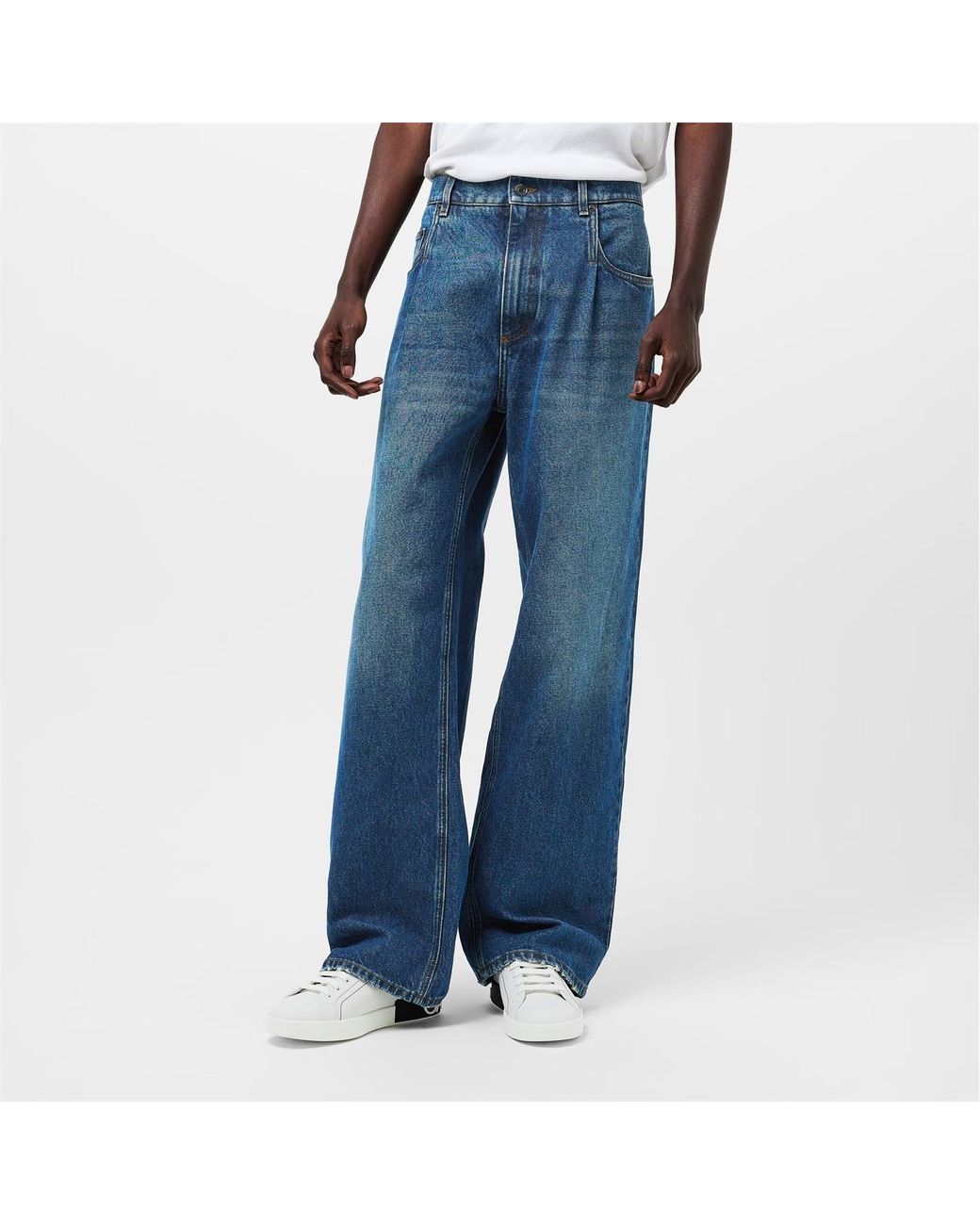 Dolce & Gabbana Blue Relaxed Straight Leg Jeans for men