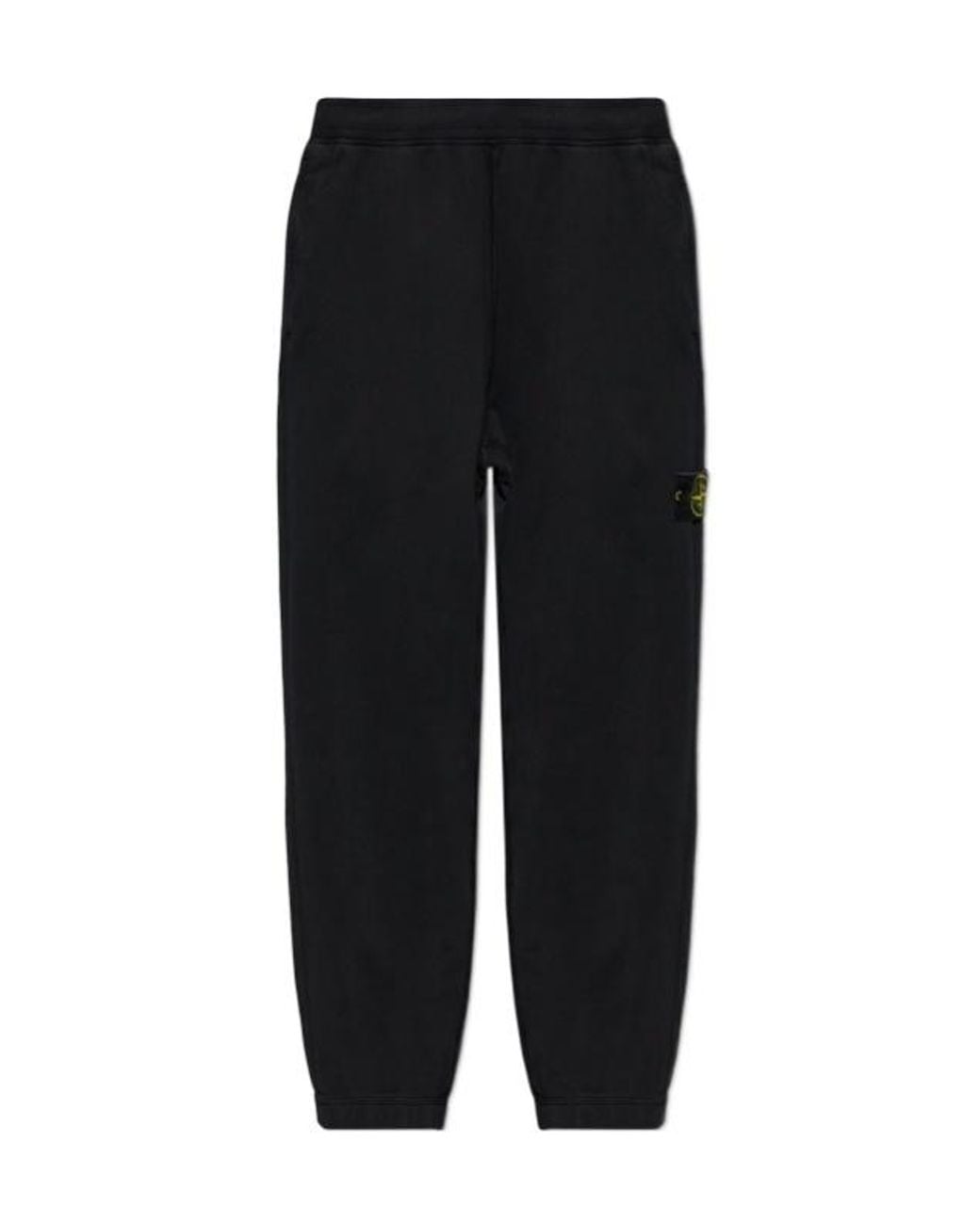 Stone Island Black Logo Patch Sweatpants for men