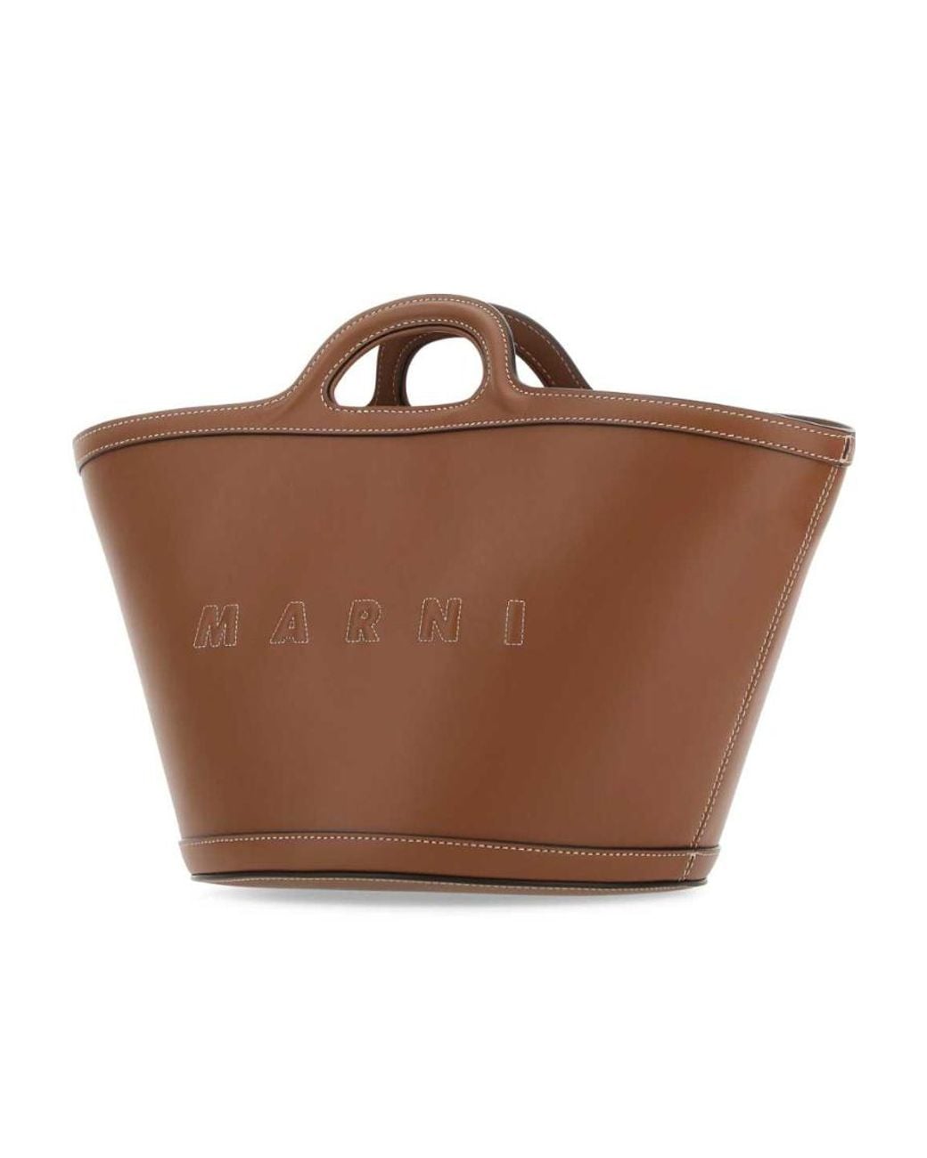 Marni Brown Tropicalia Small Top Handle Bag