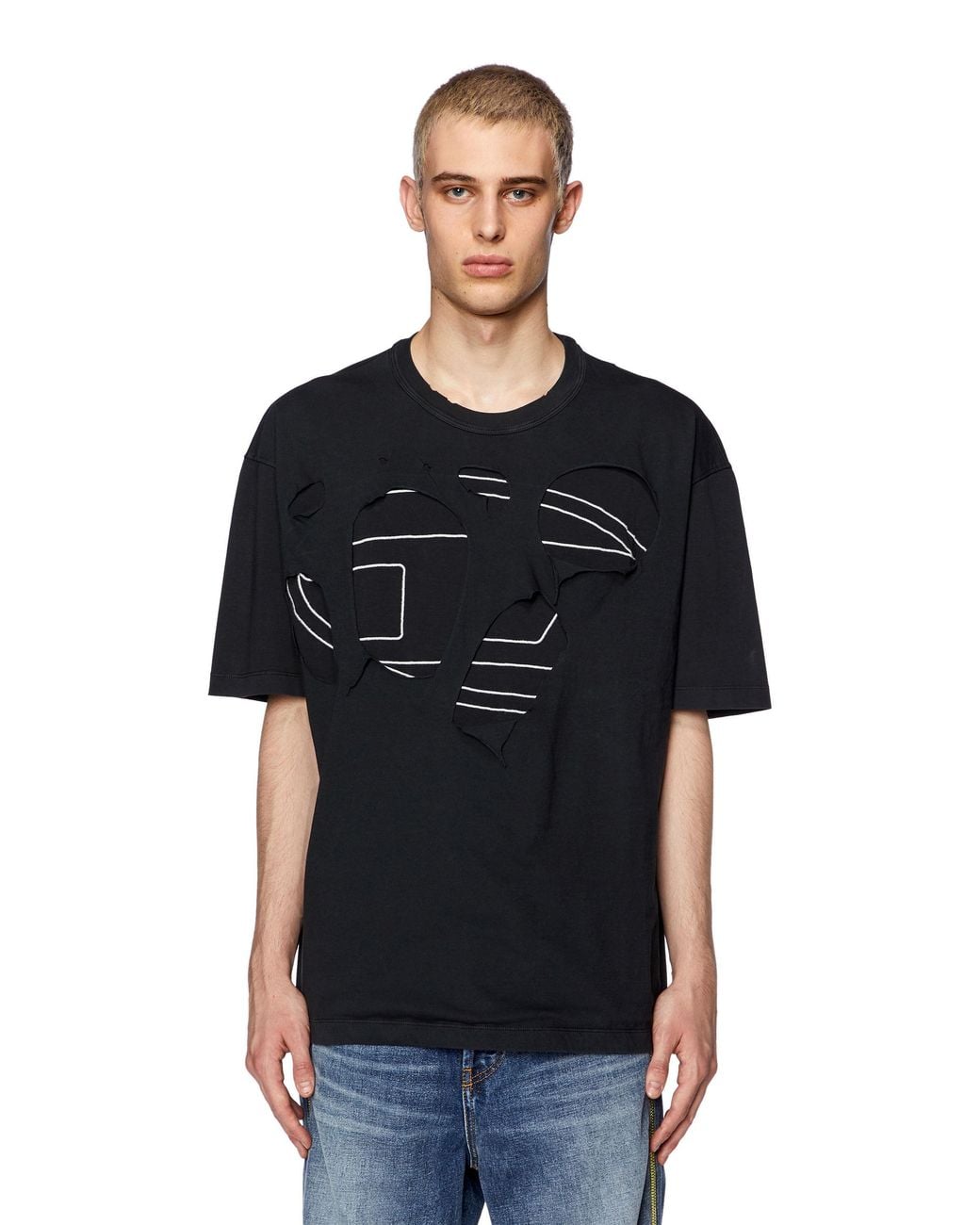 DIESEL Black Short-Sleeve T-Shirt for men