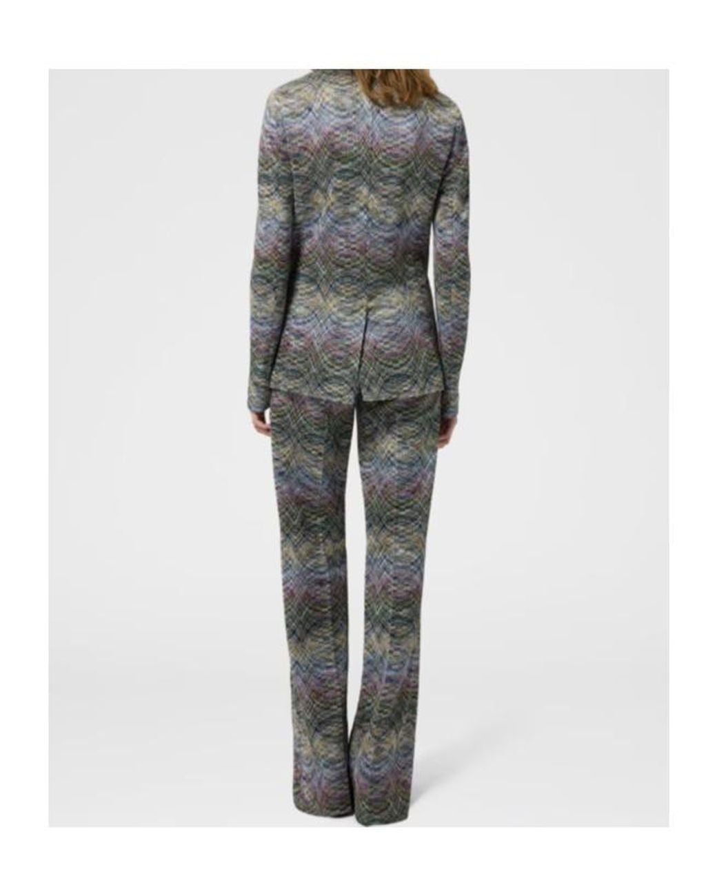 Missoni Gray Chevron Knitted Trousers