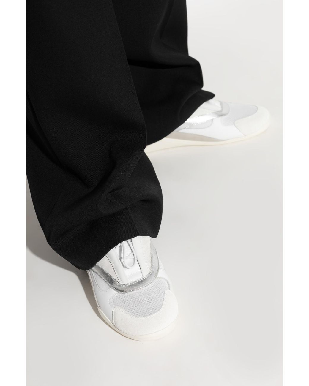 Vic Matié White Contemporary Lace-Up Sneakers