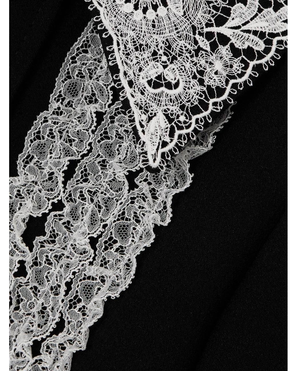 Dolce & Gabbana Black Bib-Collar Virgin Wool-Blend Minidress