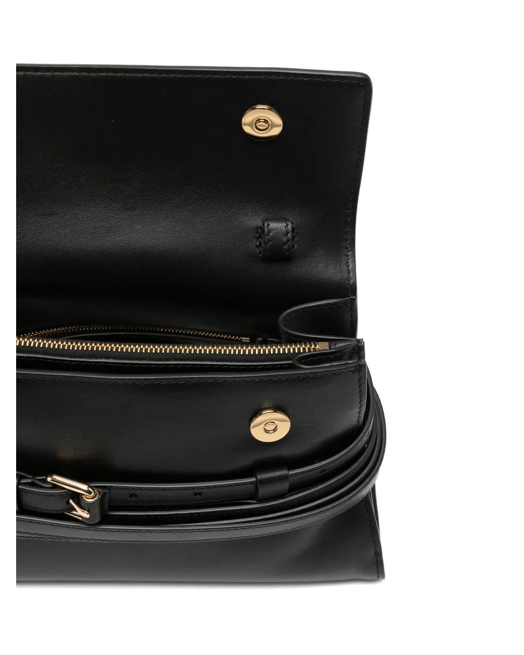 Moschino Black Logo Embossed Buckled Shoulder Bag
