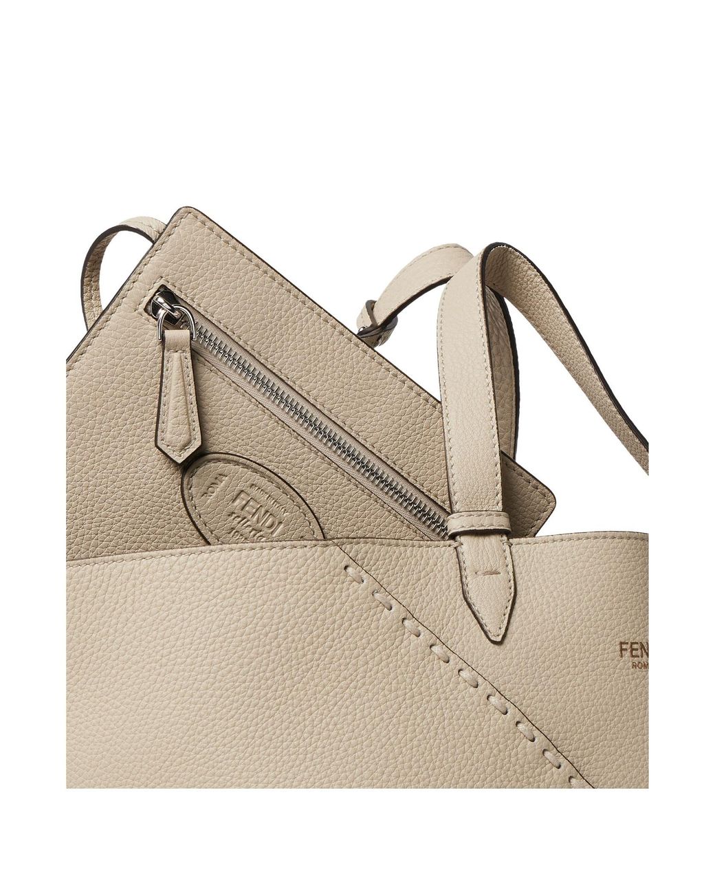 Fendi Natural Selleria Diagonal Small Tote Bag for men