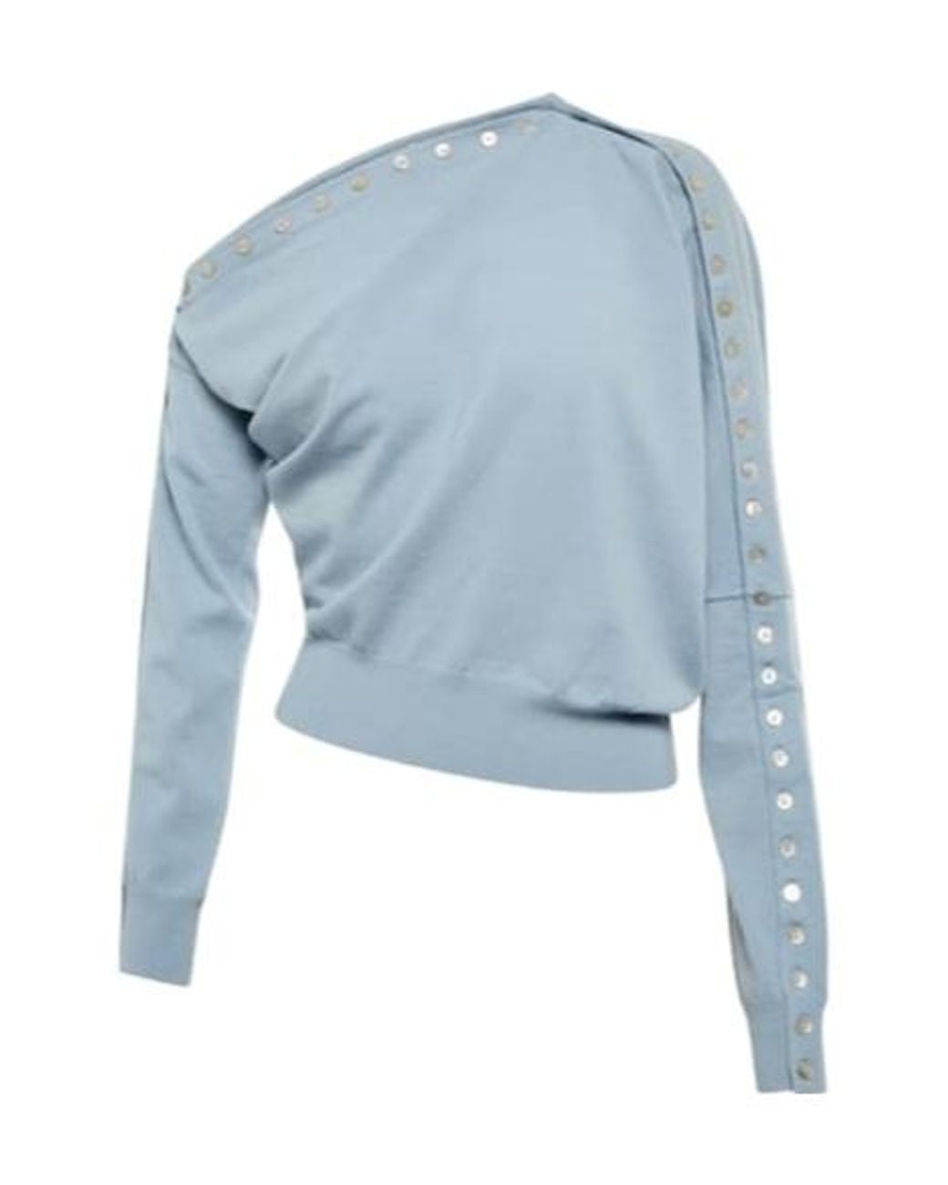 Altuzarra Blue Cragen One-Shoulder Wool-Blend Sweater