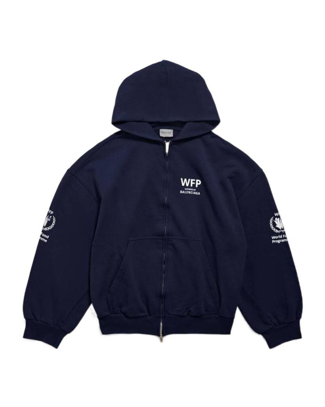 Balenciaga Blue Wfp Regular Zip-Up Hoodie for men