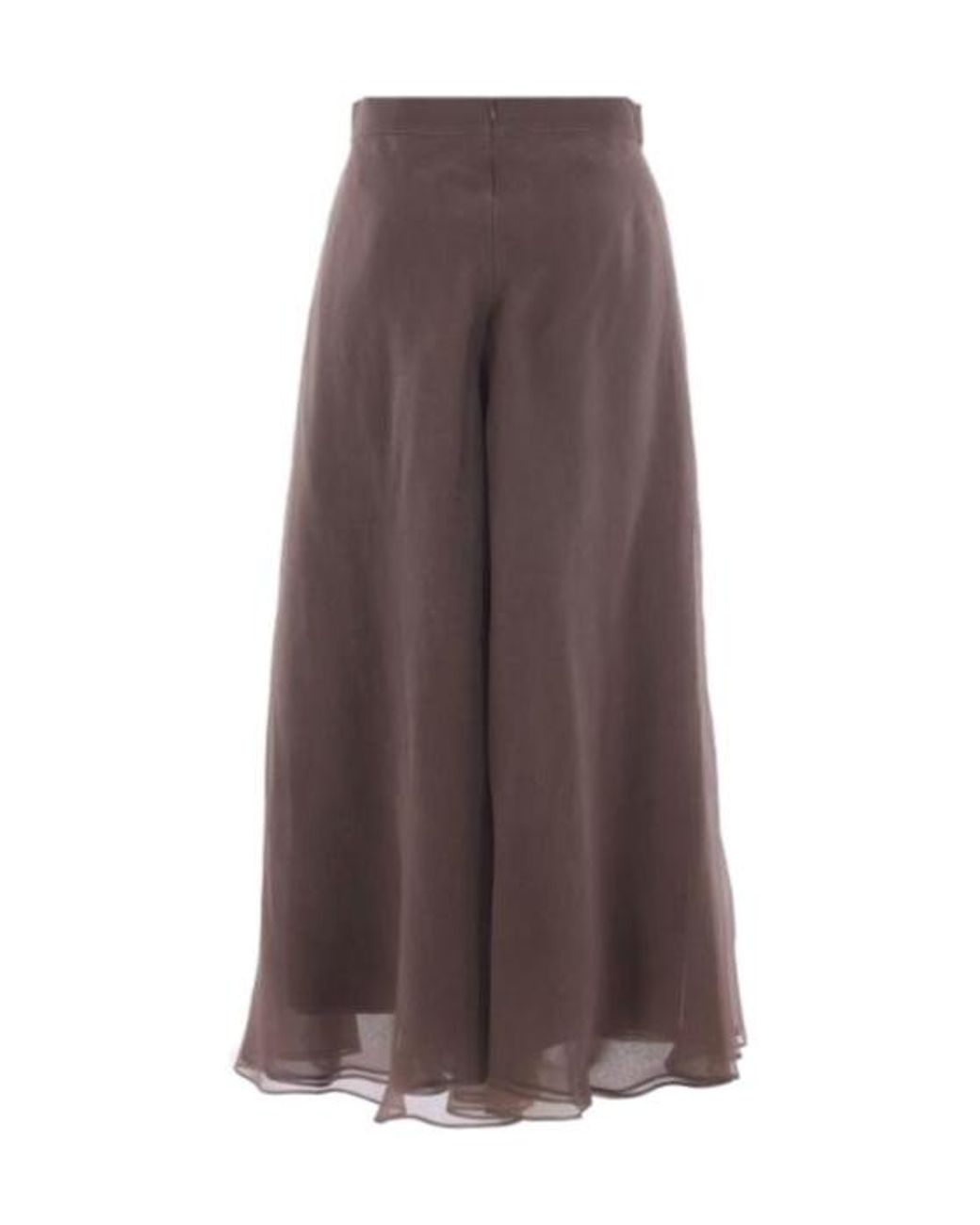 Brunello Cucinelli Brown Crispy Satin Paneled Circle Skirt