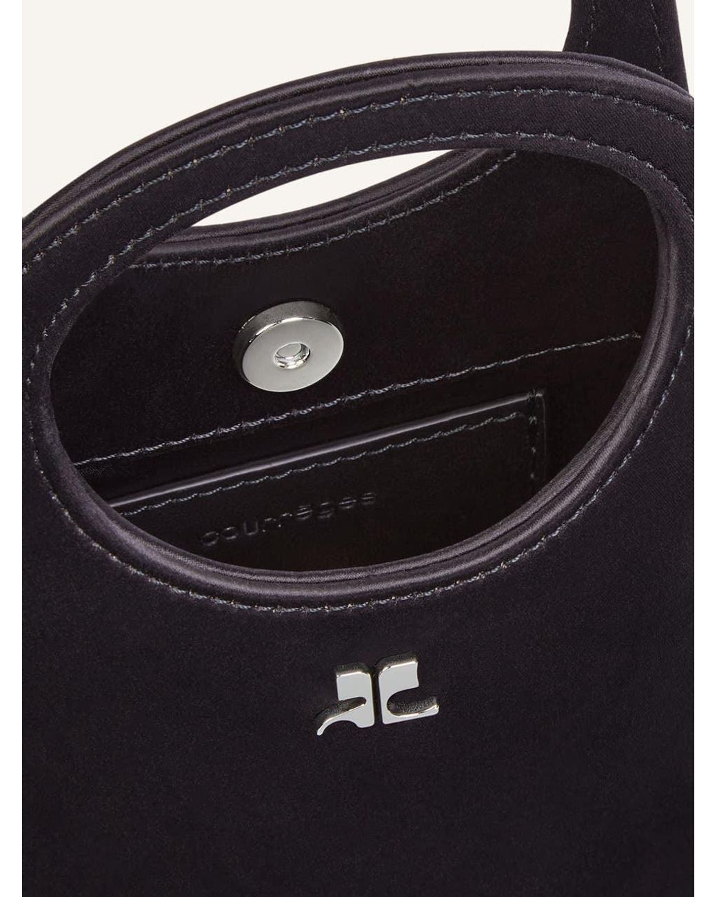 Courreges Blue Courrèges Slim Holy Satin Tote Bag