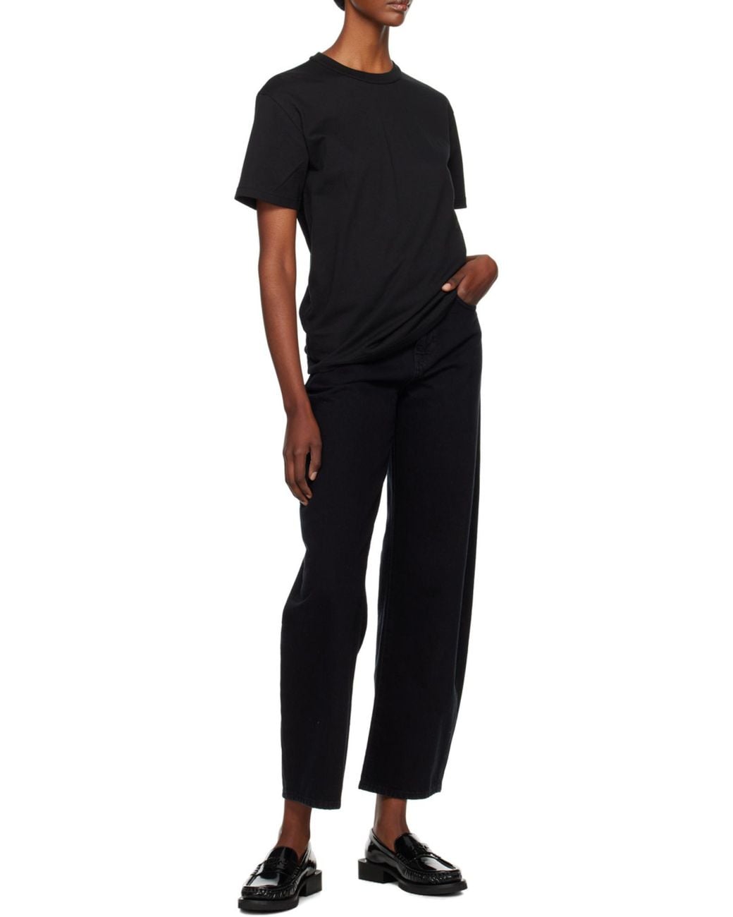 T By Alexander Wang Black Logo Print T-Shirt