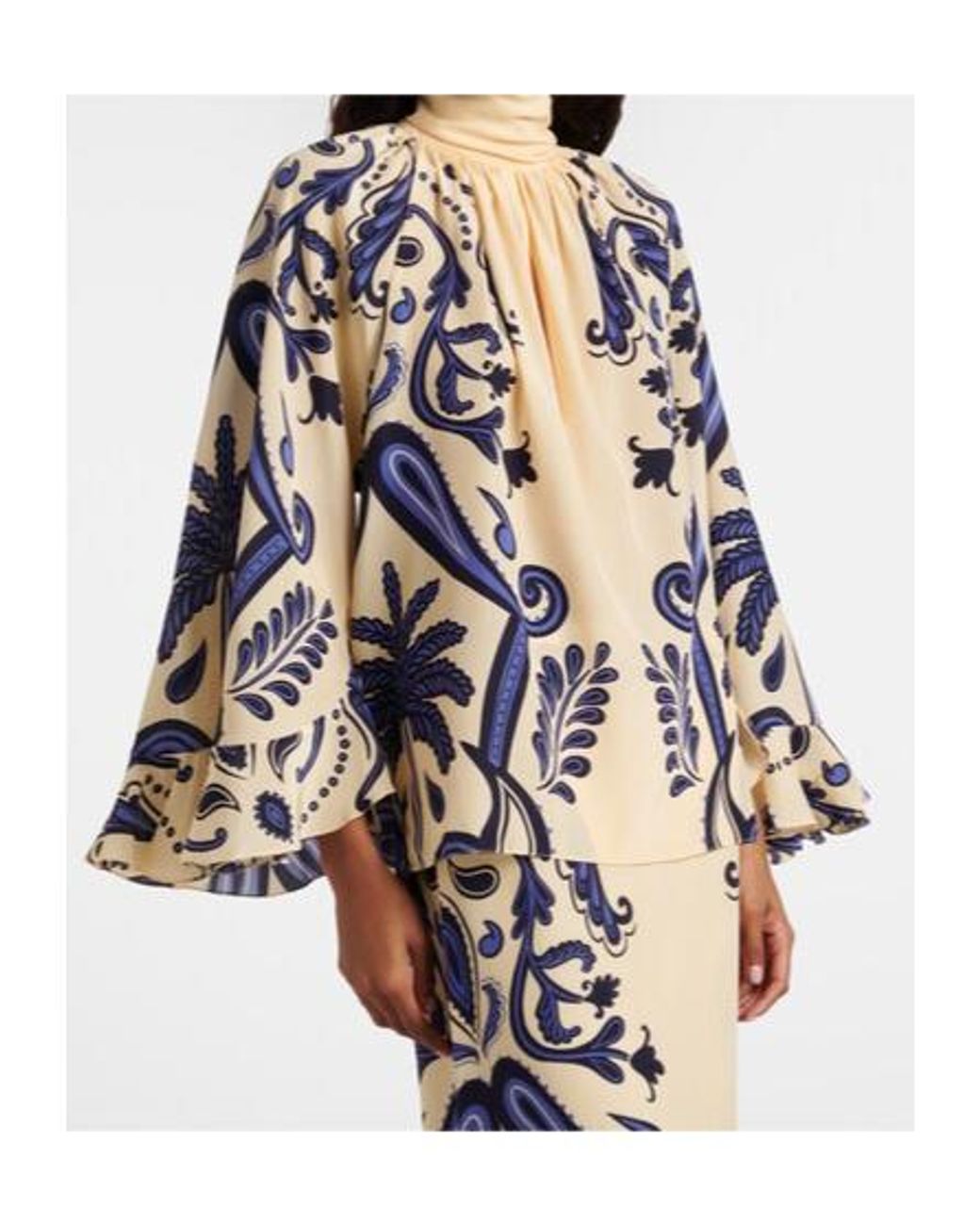Johanna Ortiz Blue Paisley Silk Blouse