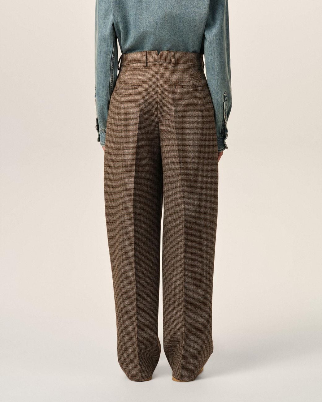 AMI Natural Ami Checked Tailored Pants