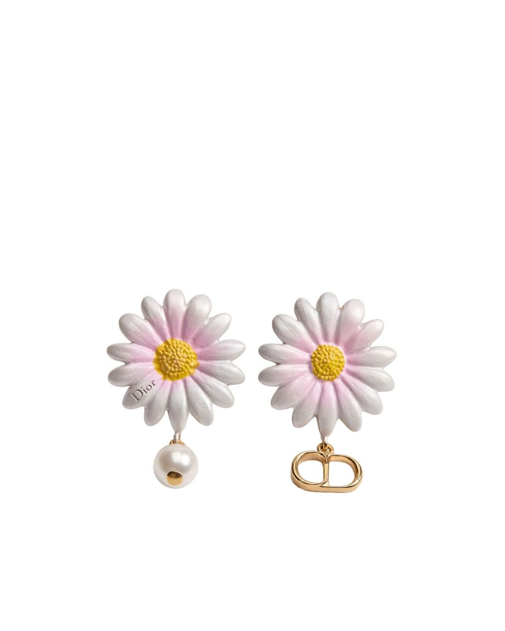 Dior White Daisy Earrings