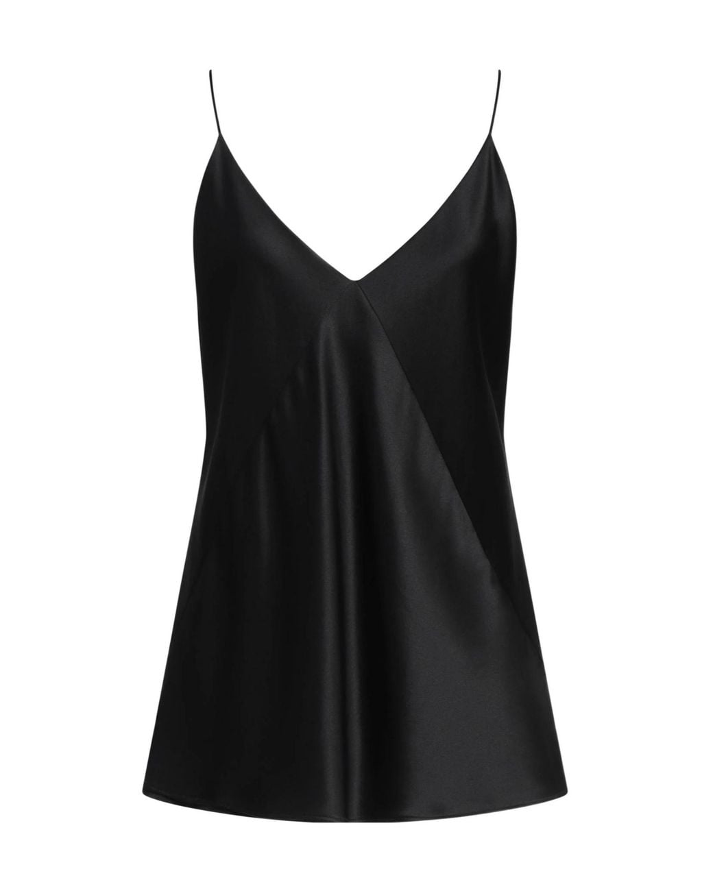 Max Mara Black Solid-Colored Satin Camisole