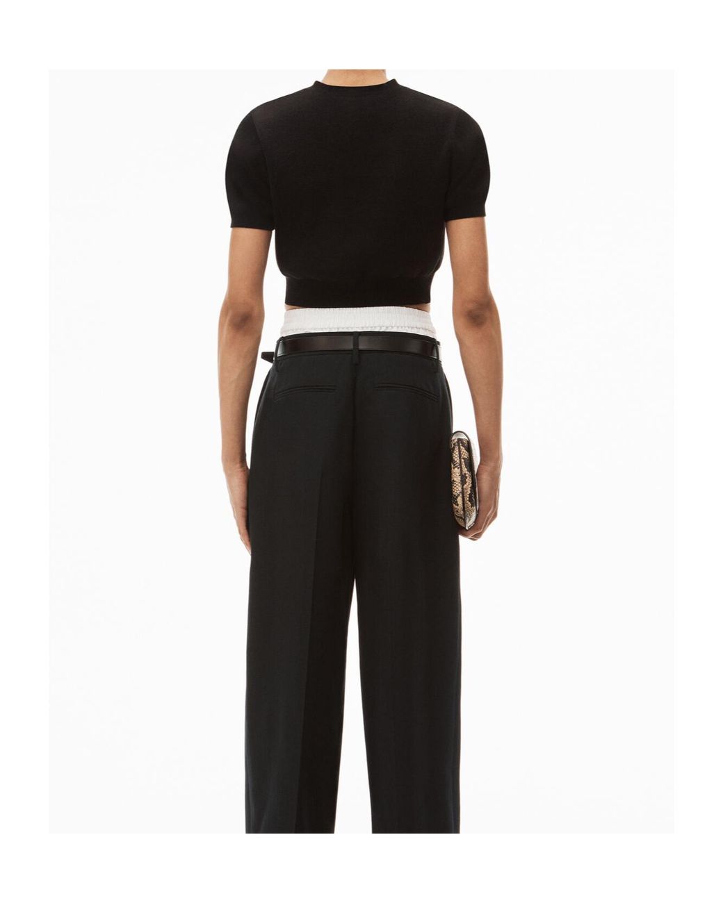 Alexander Wang Black Logo Embossed Ribbed Jumper