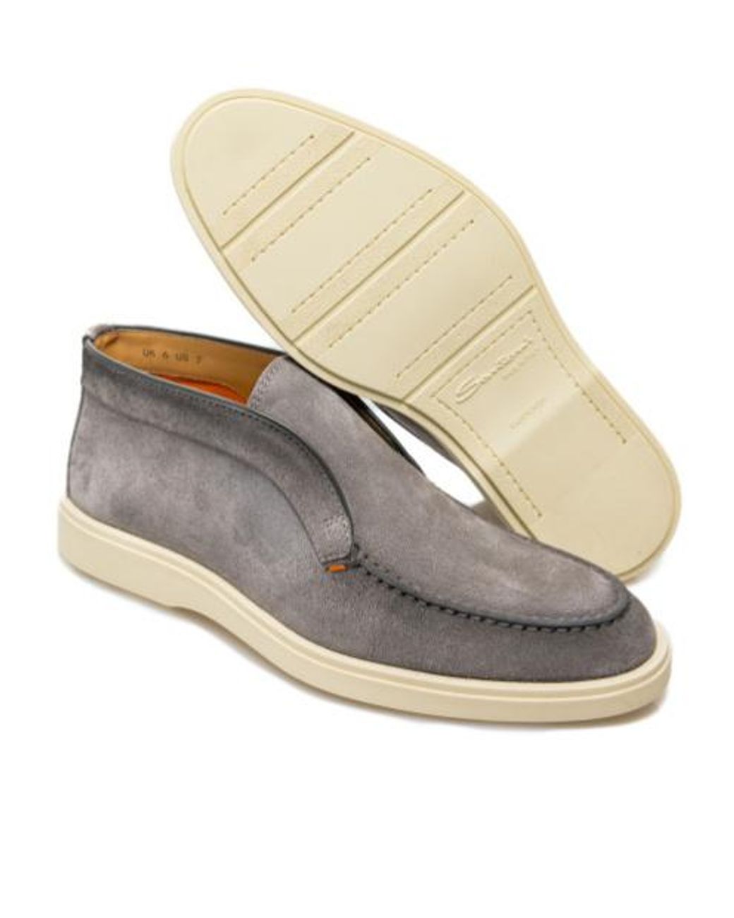Santoni Gray Suede Desert Boots for men