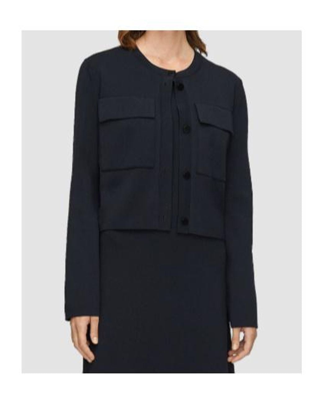 Joseph Black Viscose Knit Stretch Cardigan Jacket