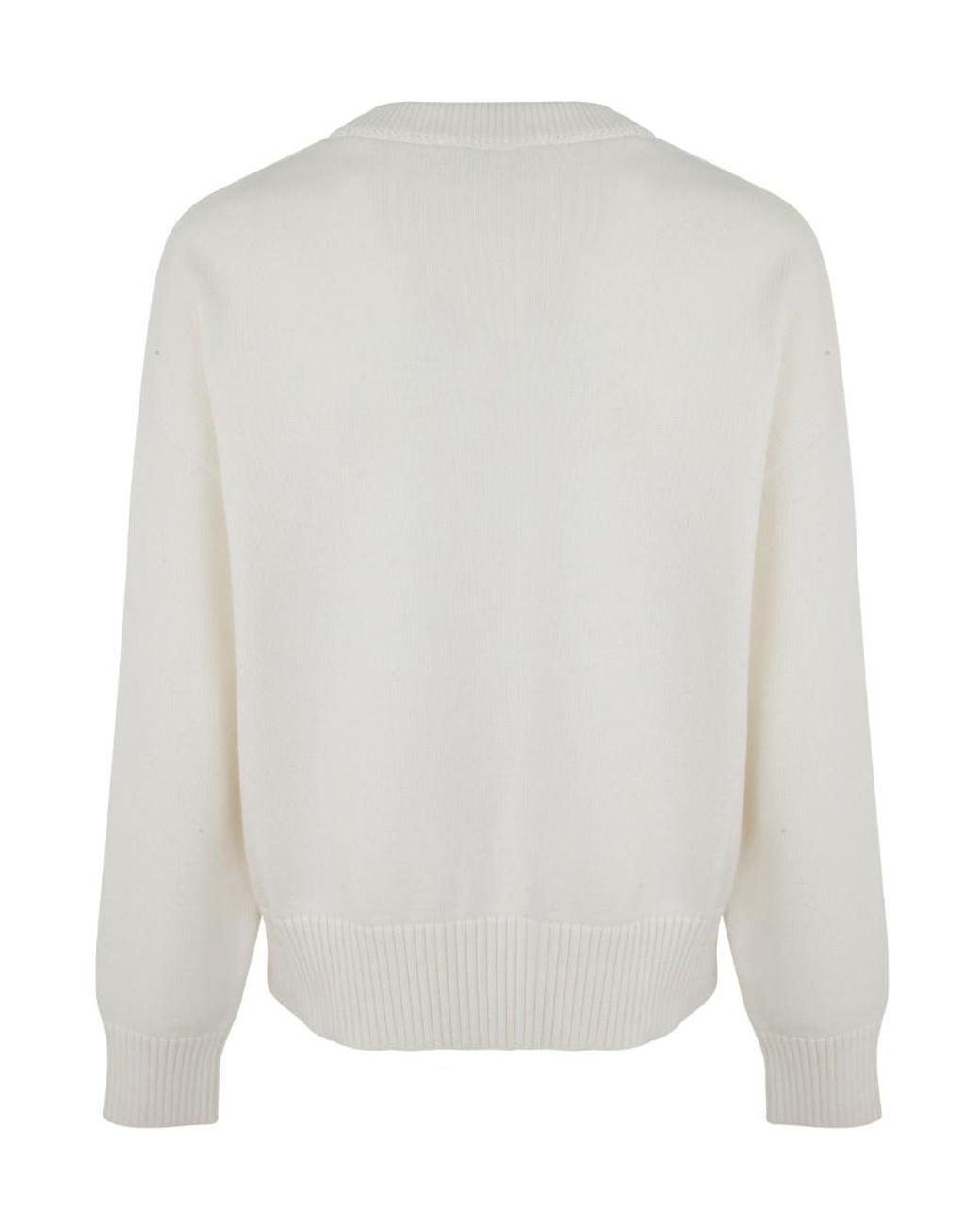 AMI White Ami De Coeur Intarsia-Logo Jumper for men
