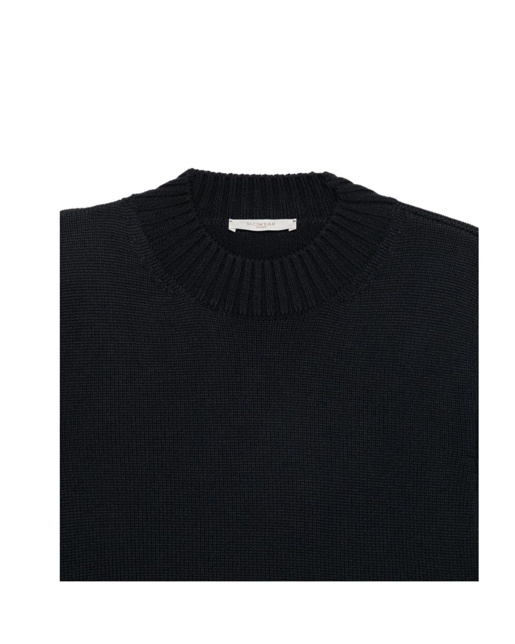 Zanone Black Ribbed-Knit Sweater