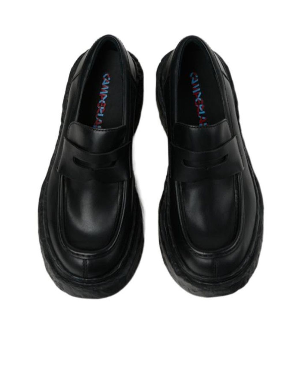 Camper Black Leather Loafers for men