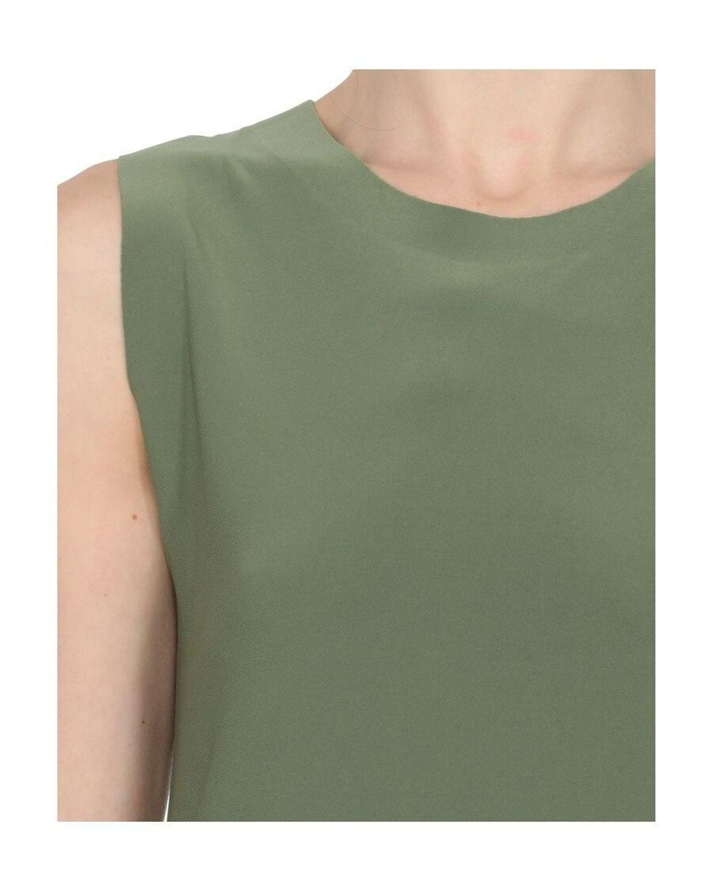 Norma Kamali Green Sleeveless Crewneck Top