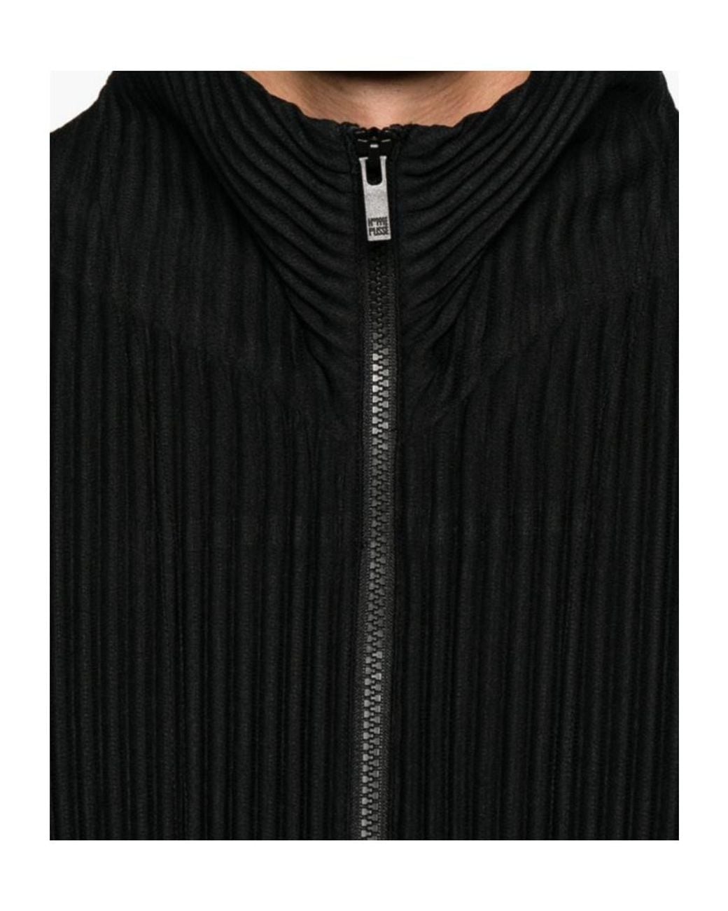 Homme Plissé Issey Miyake Black Long-Sleeve Casual Jacket for men