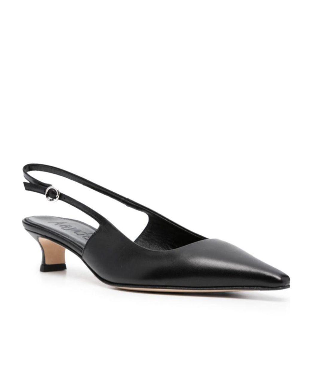Aeyde Black Catrina Pointed-Toe Slingback Pumps