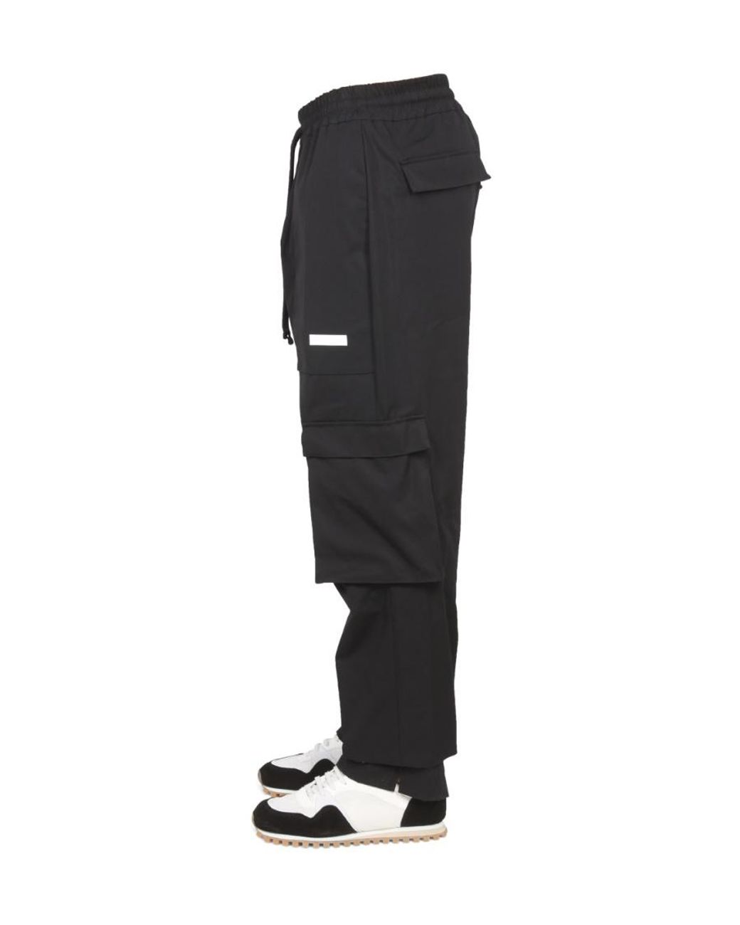Ih Nom Uh Nit Black Elasticated Waistband Cargo Pants for men