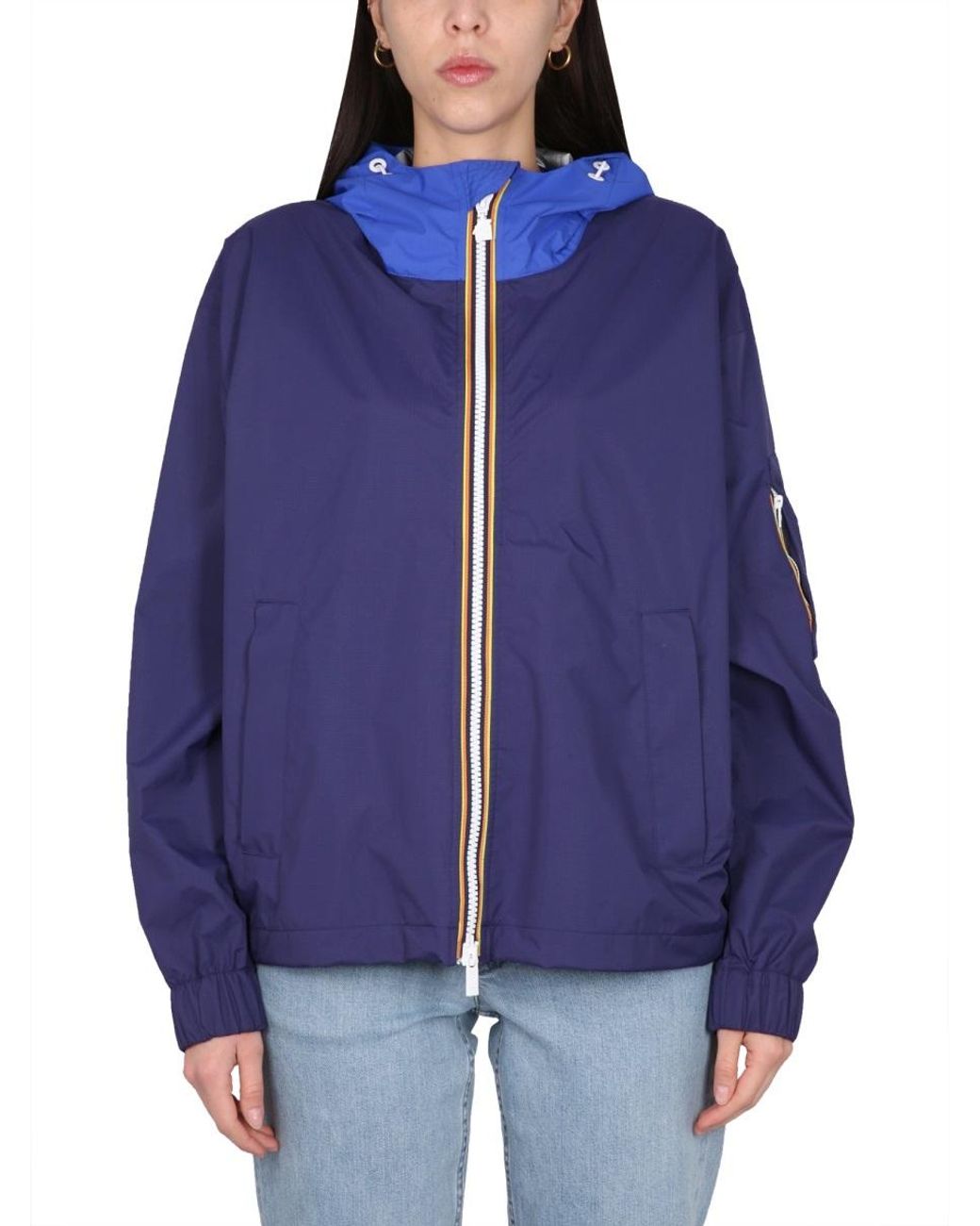 K-Way Blue Rd Zip-Up Hooded Jacket for men
