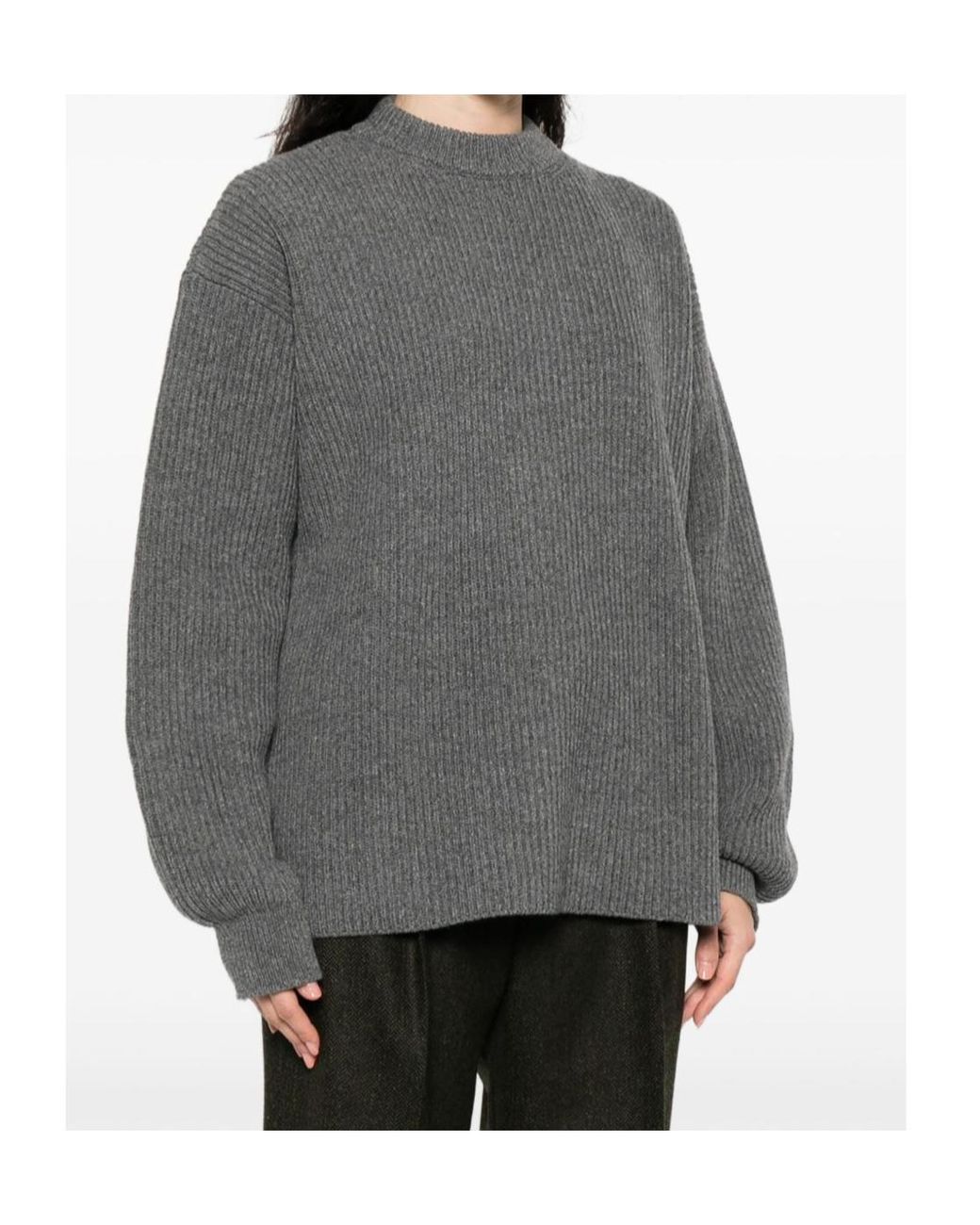 Jil Sander Gray Crew-Neck Sweater