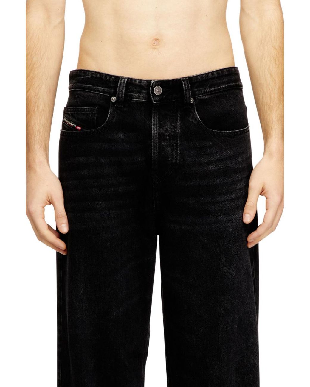 DIESEL Black 2001 D-Macro 09P09 Relaxed Jeans for men