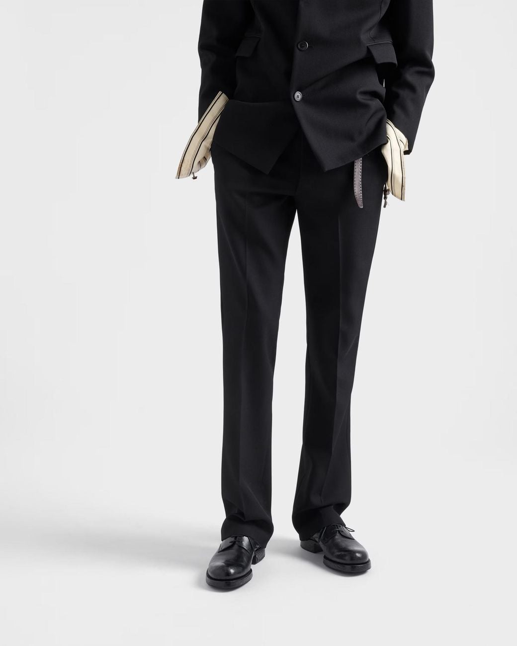 Prada Black High-Waisted Tailored Pants for men