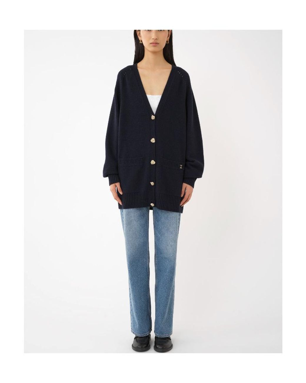 Chloé Blue Chloé V-Neck Knitted Cardigan