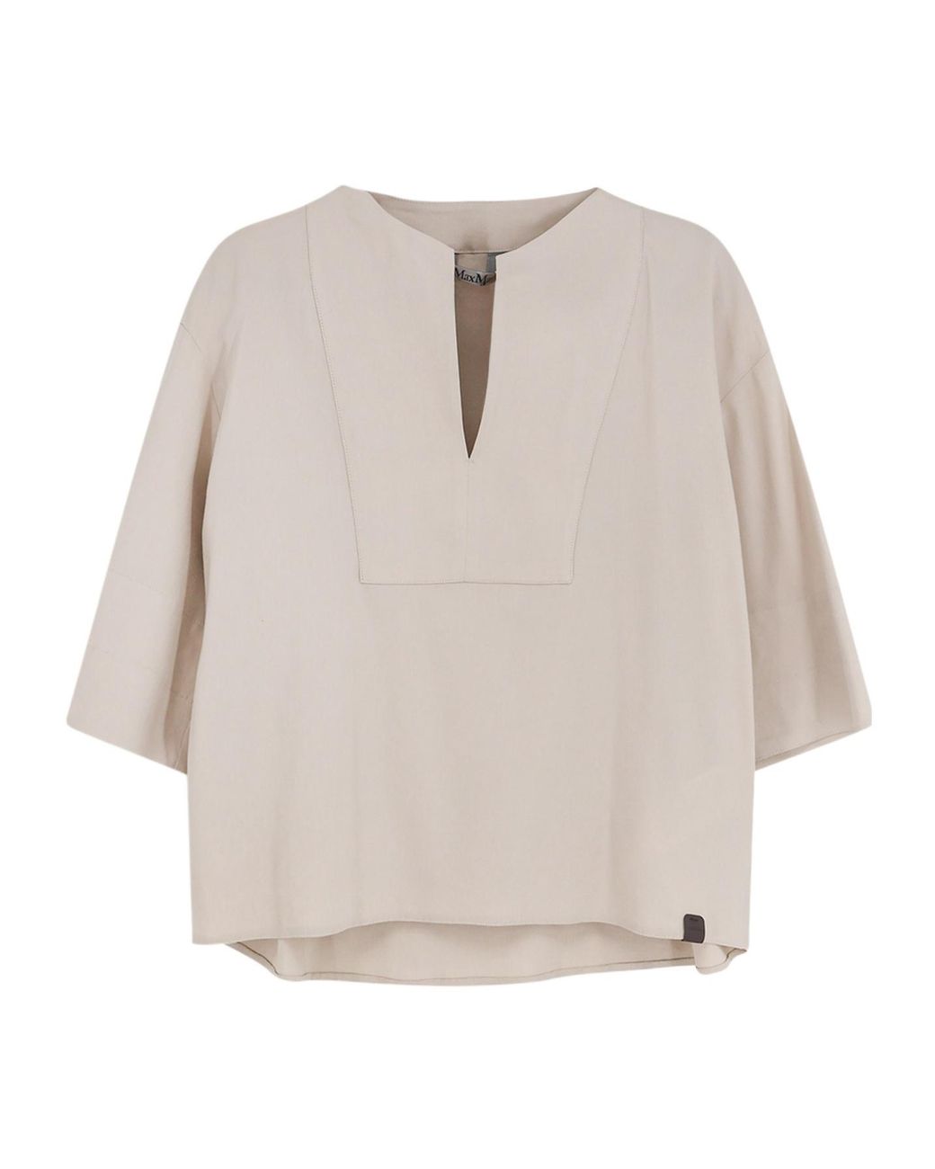 Max Mara White Sospiro V-Neck Top