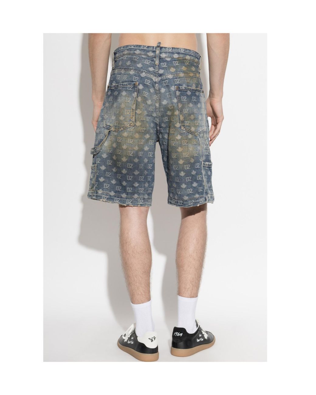 DSquared² Blue Monogram Carpenter Shorts for men