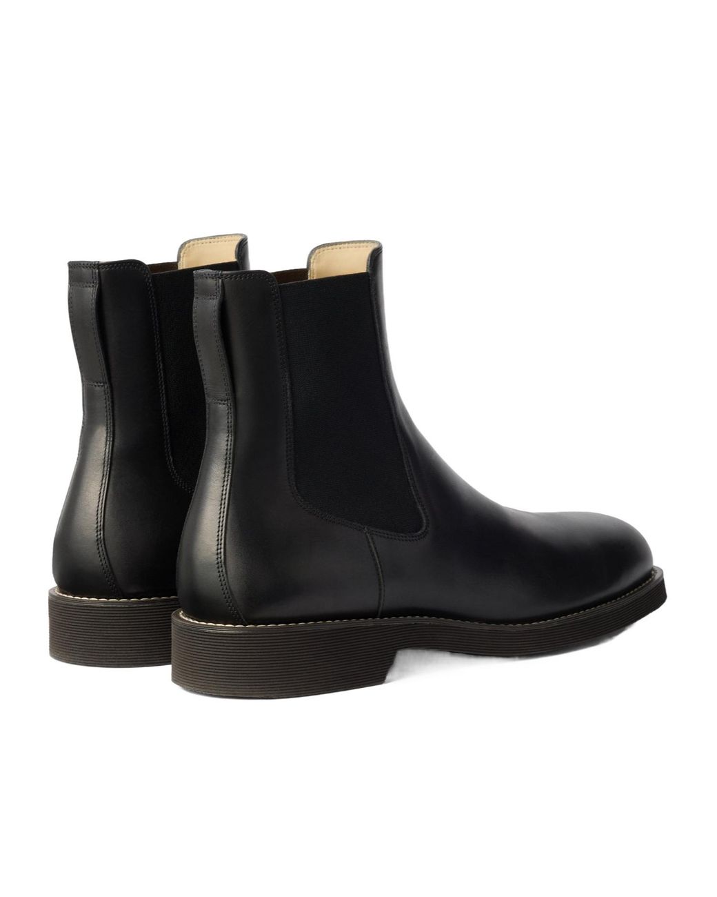 Lemaire Black Leather Chelsea Boots for men