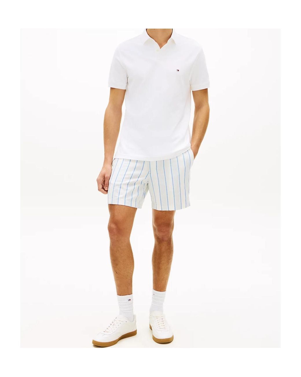 Tommy Hilfiger Blue Dover Open Weave Dobby 8 Inseam Shorts for men