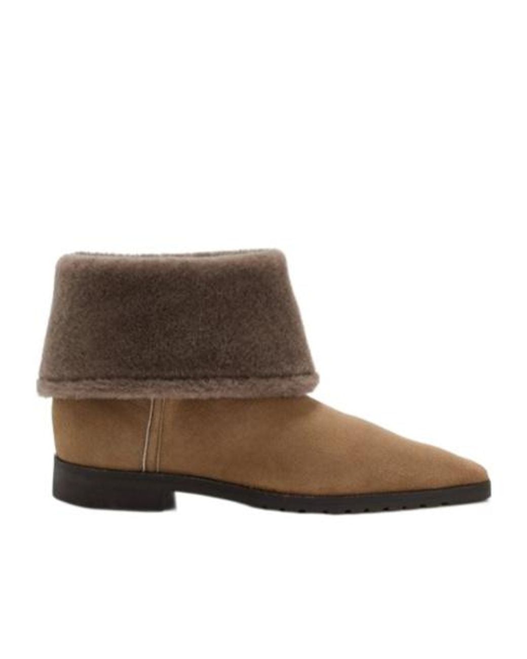 Totême Brown Shearling-Cuff Boots