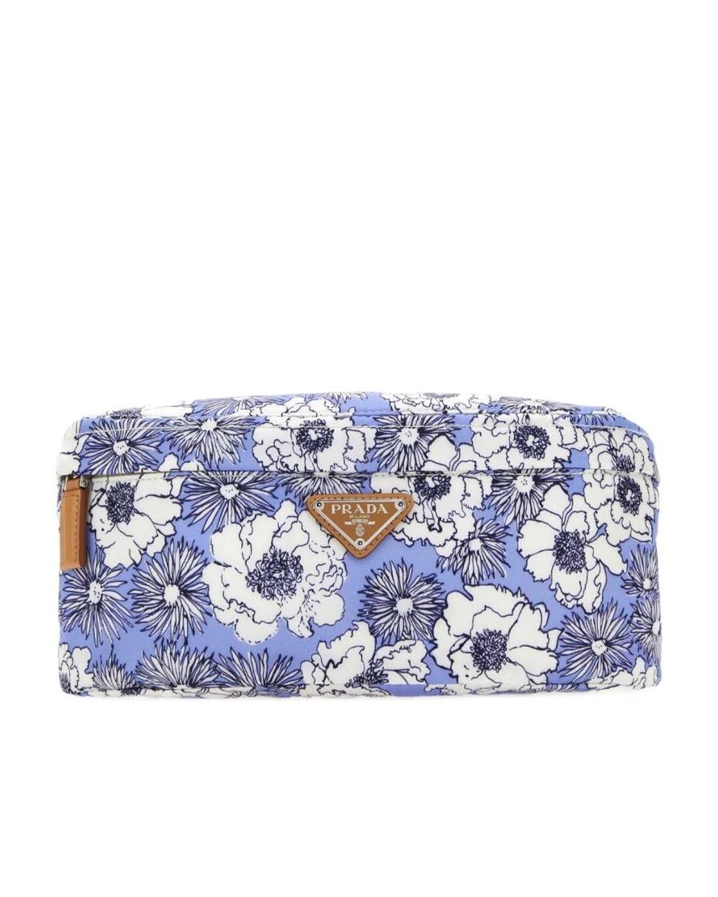 Prada Blue Floral-Print Belt Bag for men