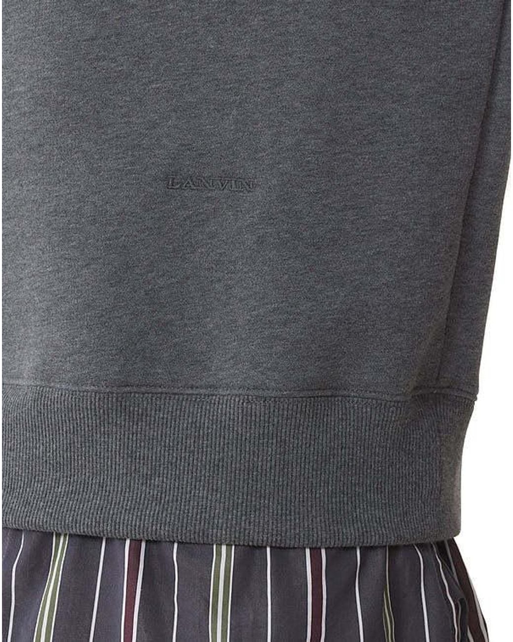 Lanvin Gray Layered-Look Sweatshirt for men