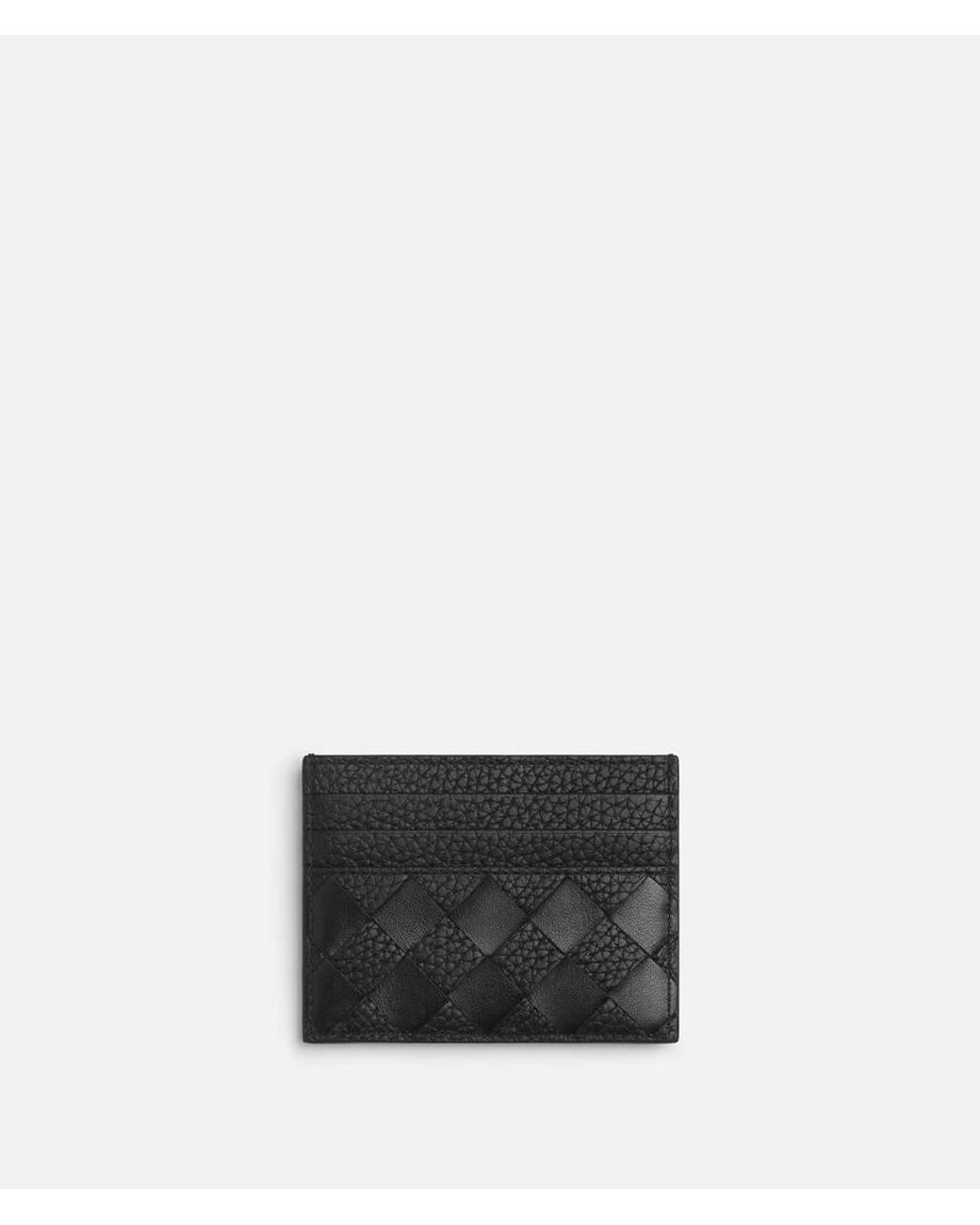 Bottega Veneta Black Intrecciato Credit Card Case for men