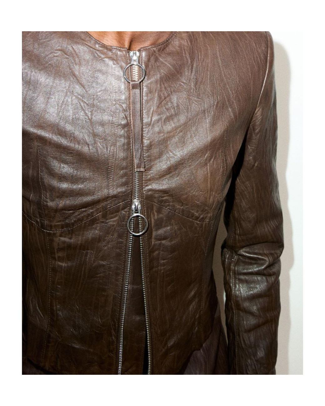 MAX&Co. Brown Leather Jacket Sami Miro Co.Llaboration