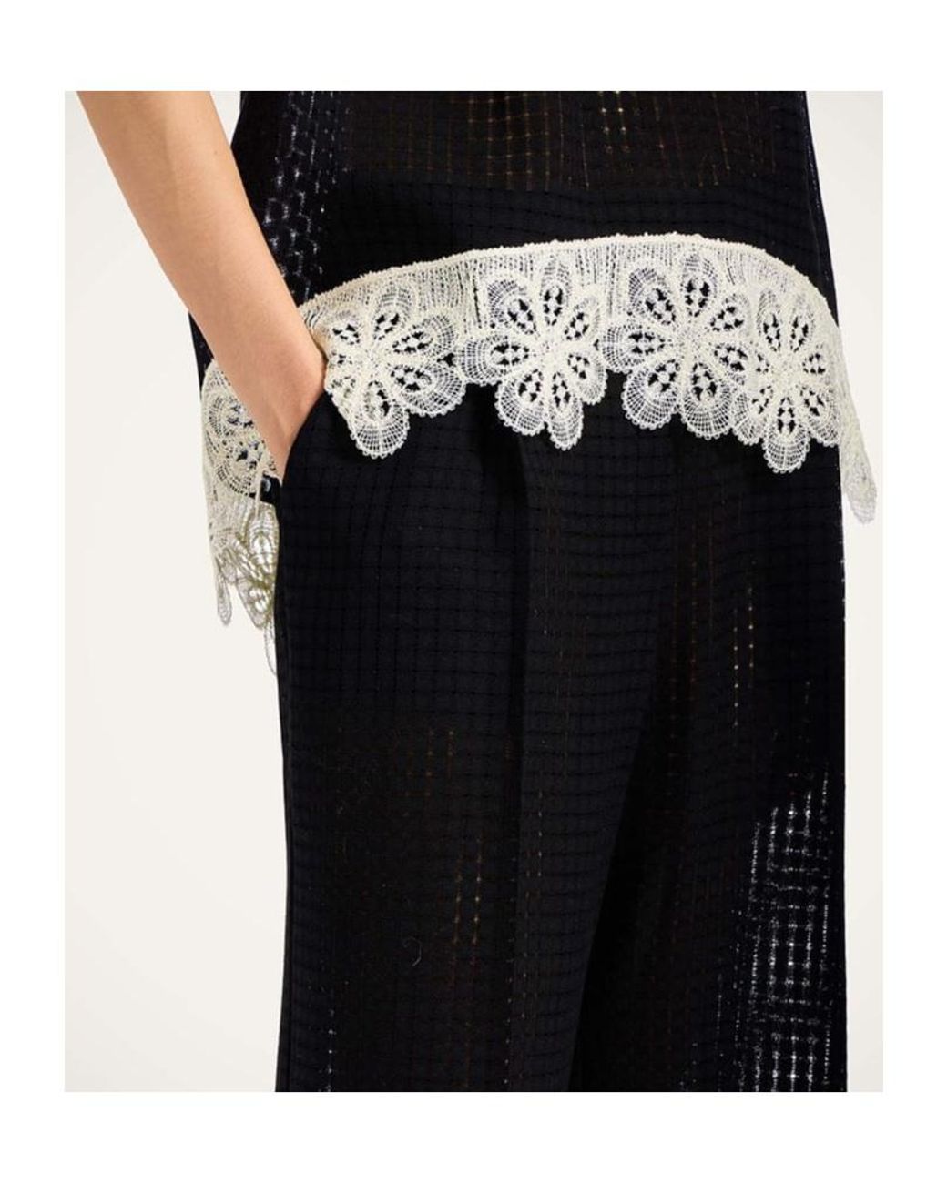 LaDoubleJ Black La Doublej Openwork Loose Fit Trousers