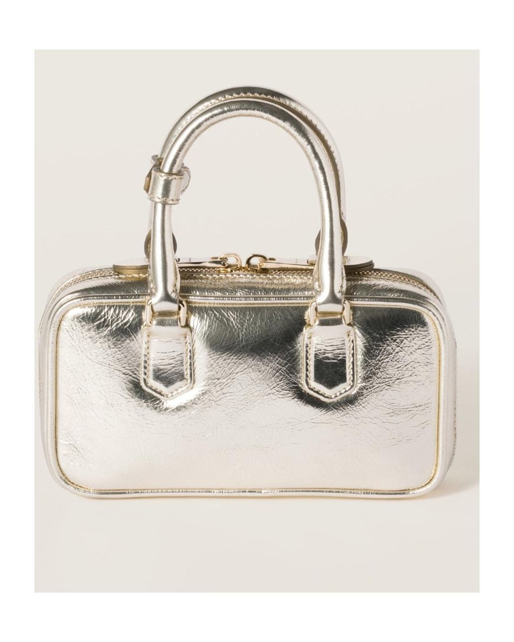 Miu Miu Natural Arcadie Laminated Nappa Leather Mini-Bag