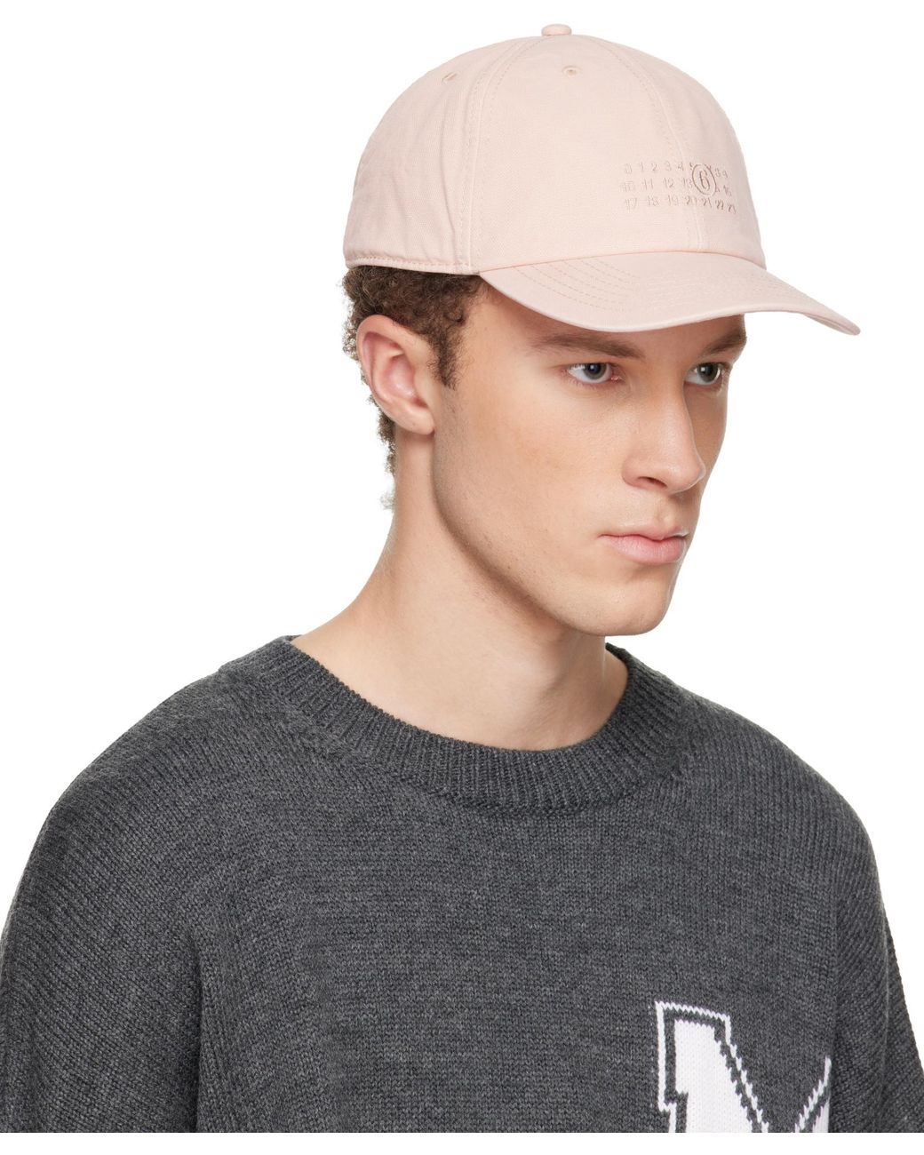 MM6 by Maison Margiela Natural Logo Embroidered Cap for men