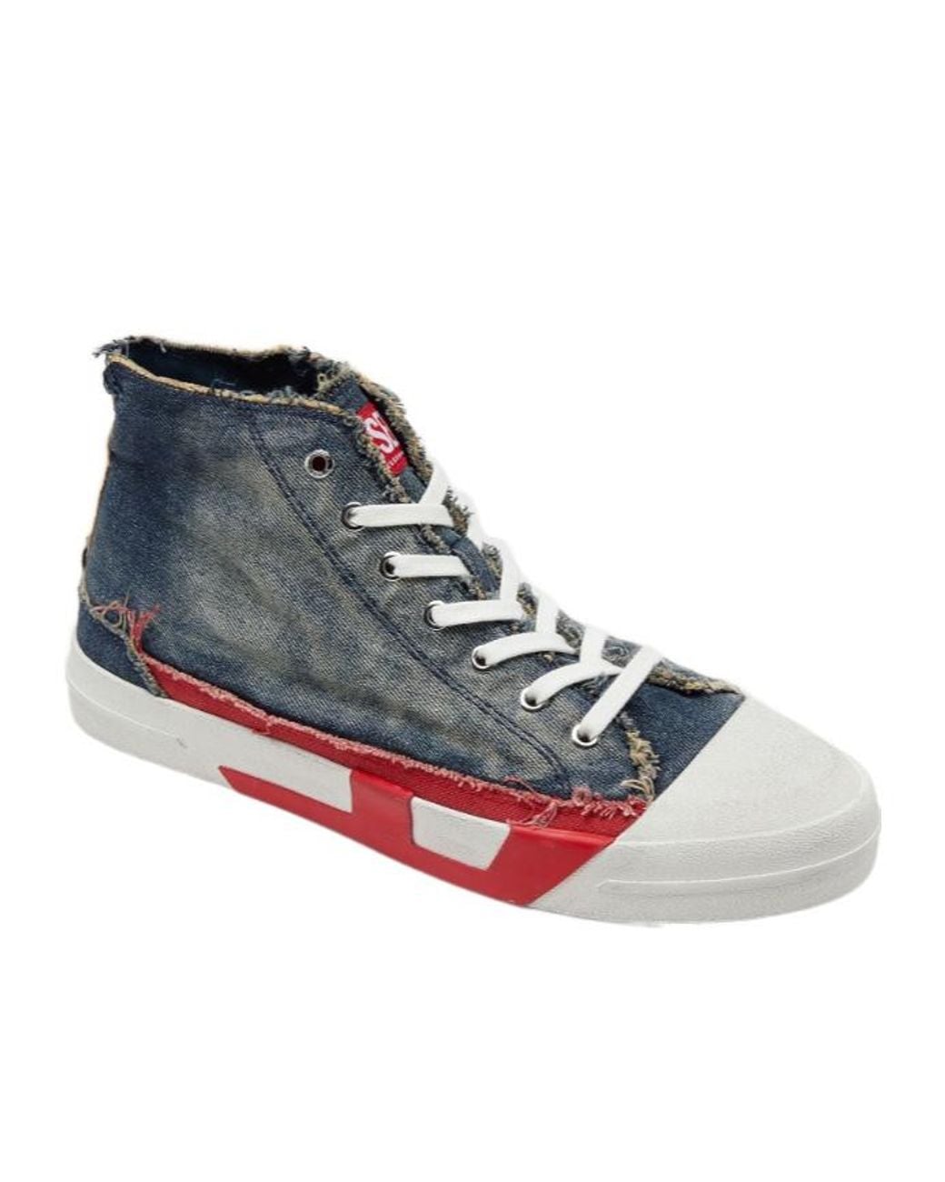DIESEL Blue S-D-Verse Mid Ii Frayed Sneakers for men