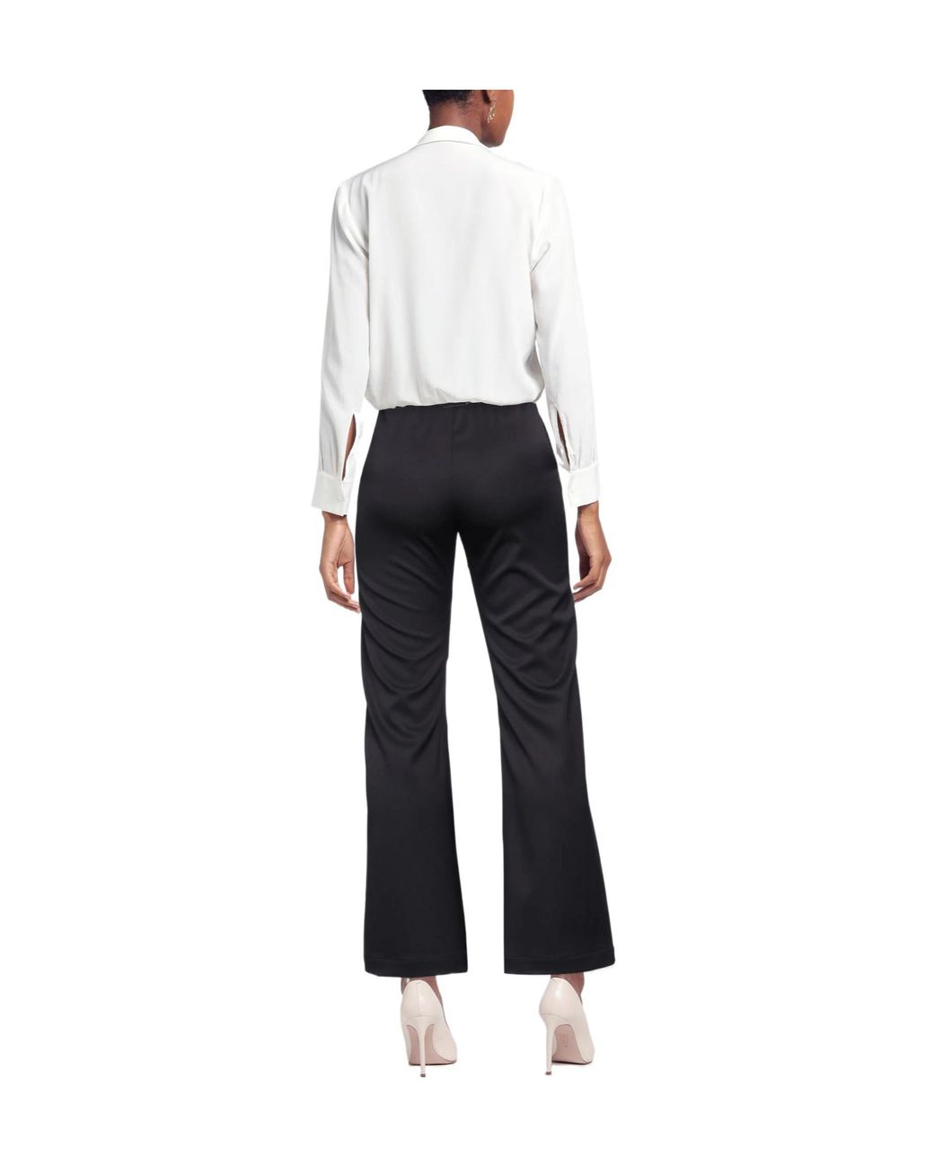 MM6 by Maison Margiela Black Solid-Colored Stretch Fabric Trousers