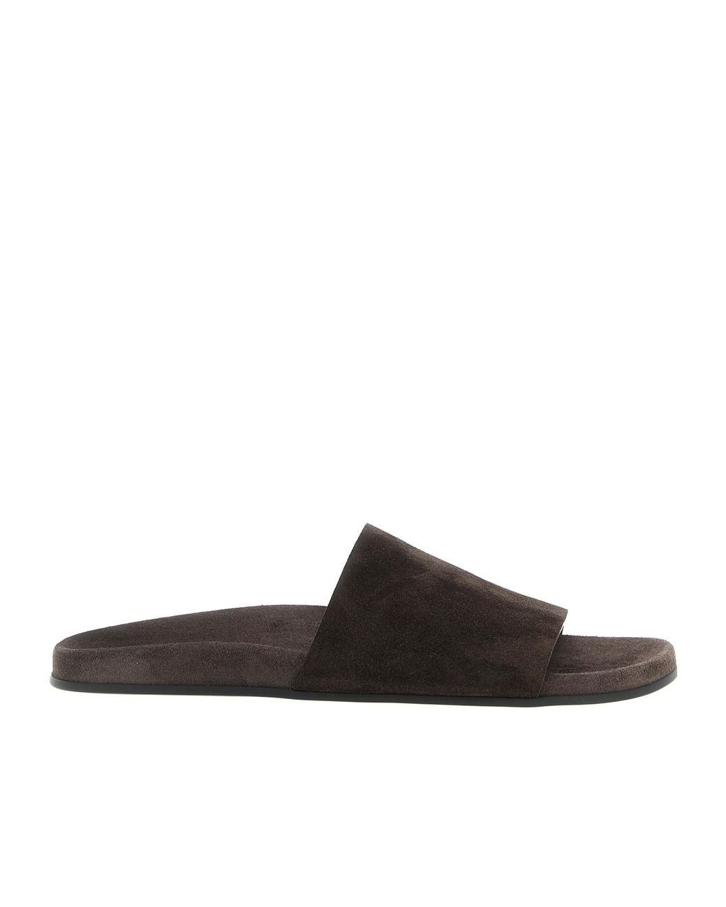 The Row Brown Hugh Slip-On Slides for men