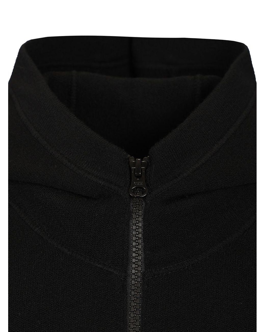 Stone Island Black Hooded Zip-Up Sweater for men