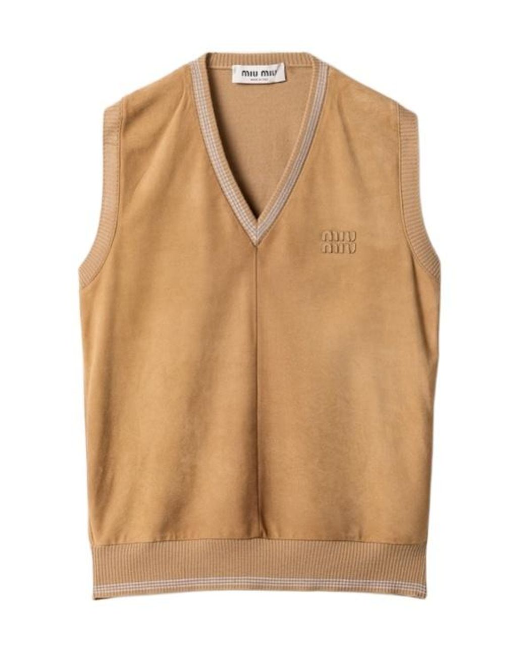 Miu Miu Natural Wool And Suede Vest